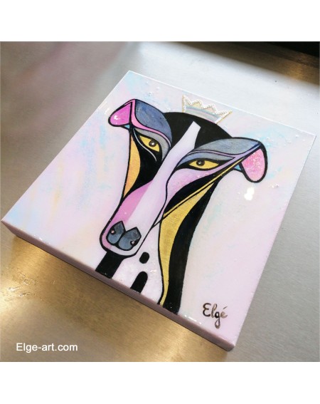 Tableau personnalisé chien galgo peintre contemporain